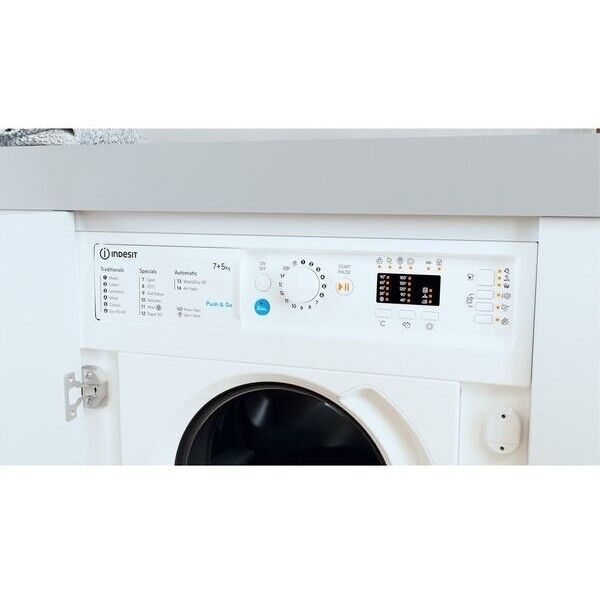 Indesit Integrated Washer Dryer in White – BI WDIL 75125 UK N - London Houseware - 2