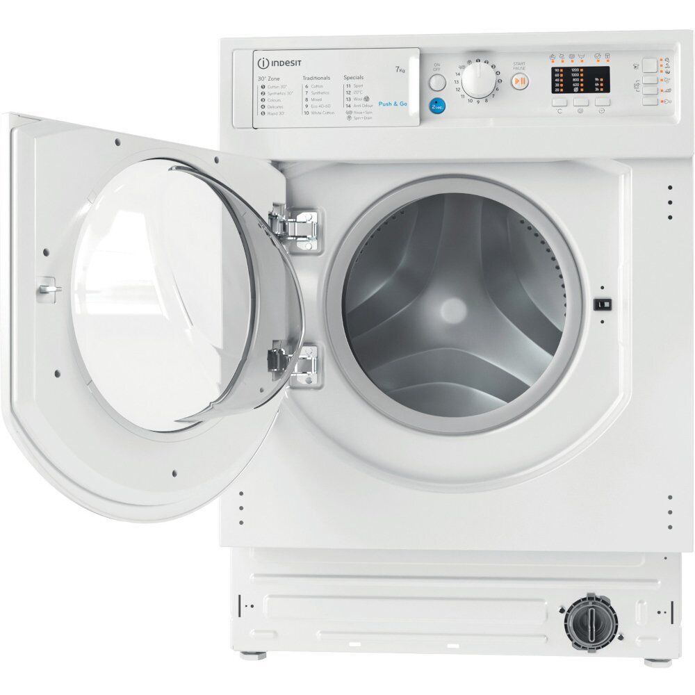 Indesit Integrated Washing Machine 7kg in White – BI WMIL 71252 UK N - London Houseware - 6