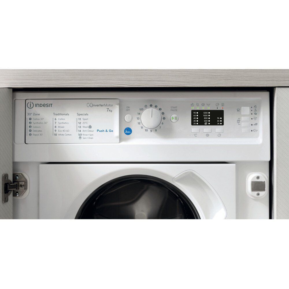 Indesit Integrated Washing Machine 7kg in White – BI WMIL 71252 UK N - London Houseware - 5