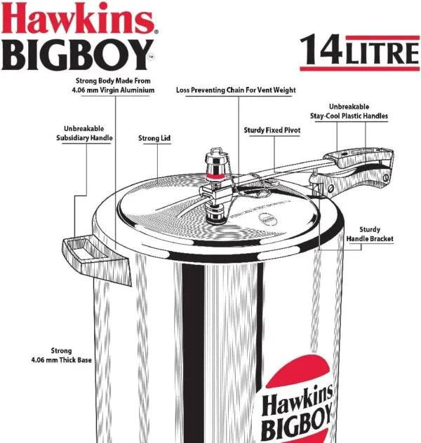 14 Litre Hawkins Pressure Cooker Bigboy BB14 London Houseware