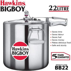 Hawkins Bigboy (BB22) - 22 Litre Silver Colour Pressure Cooker - London Houseware - 2