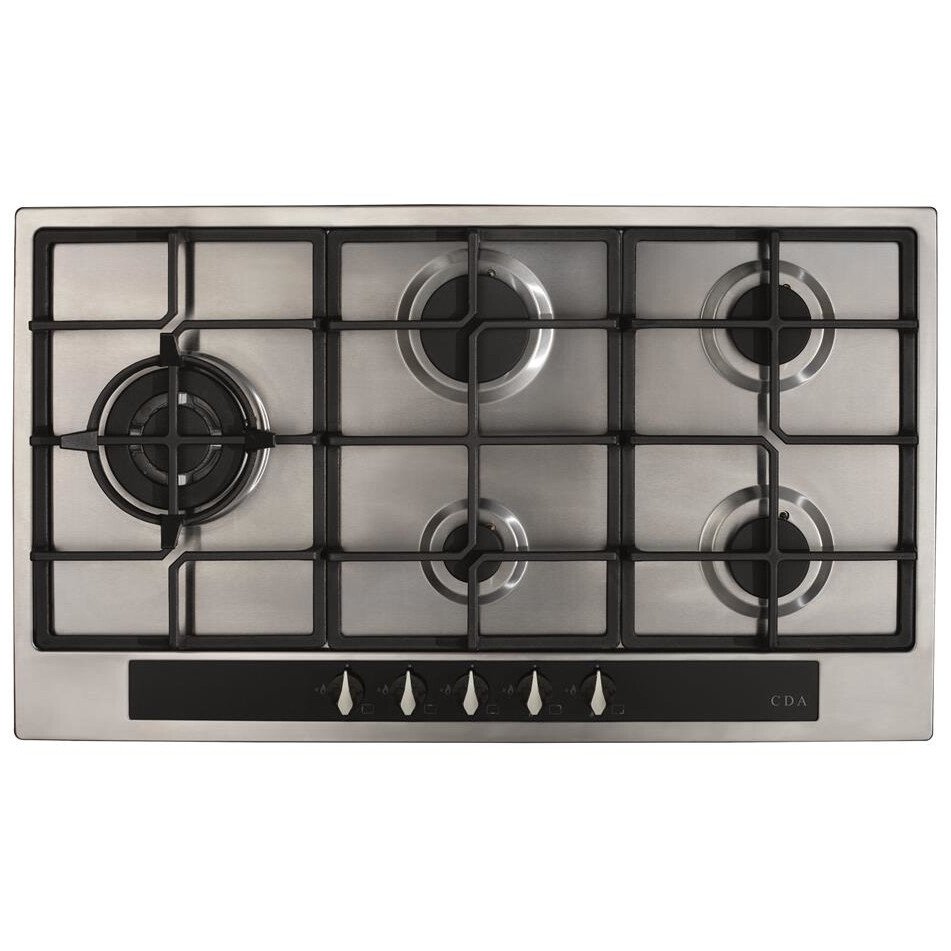 90cm Stainless Steel 5 Burner Gas Hob - CDA HG9351SS - London Houseware - 1