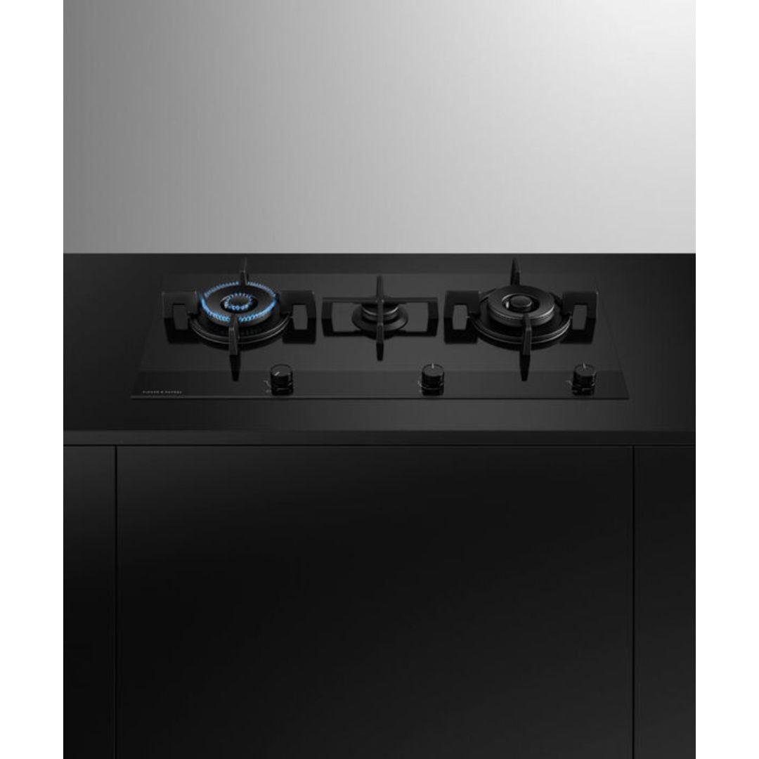 90cm Cooktop LPG Gas Hob, Black on Glass - Fisher & Paykel CG903DLPGB4 - Naamaste London Homewares - 2