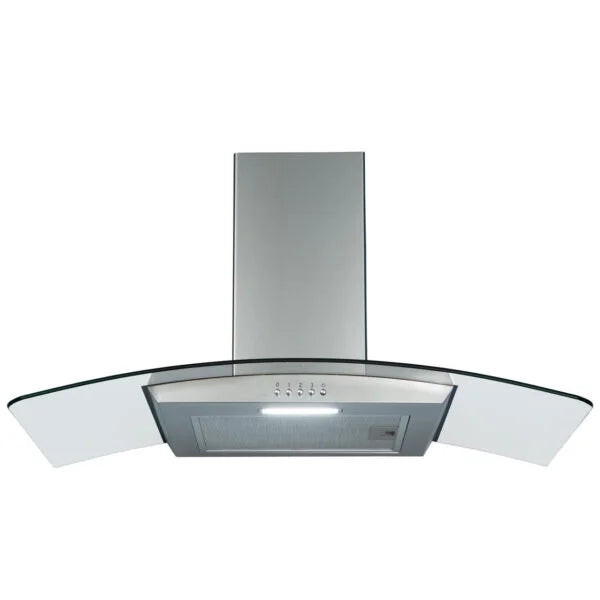 100cm Curved Glass Chimney Cooker Hood – SIA CGH100SS - London Houseware -5