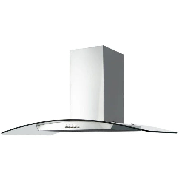 100cm Curved Glass Chimney Cooker Hood – SIA CGH100SS - London Houseware -4