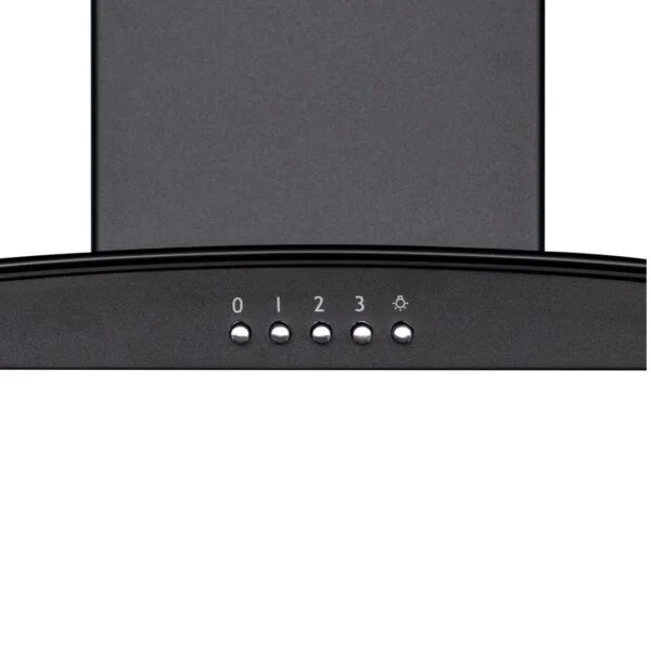 SIA CGH60BL- 60cm Black Curved Glass Chimney Cooker Hood - London Houseware - 5