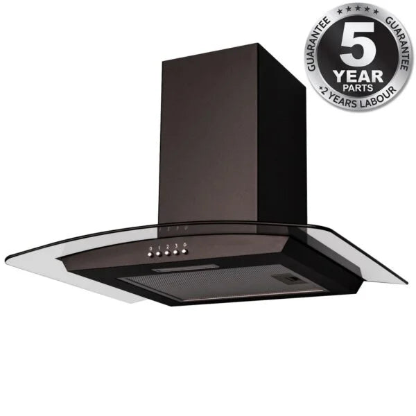 SIA CGH60BL- 60cm Black Curved Glass Chimney Cooker Hood - London Houseware - 6