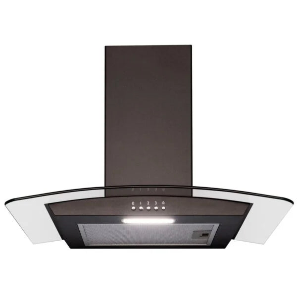 SIA CGH70BL- 70cm Curved Glass Black Chimney Cooker Hood - London Houseware - 5