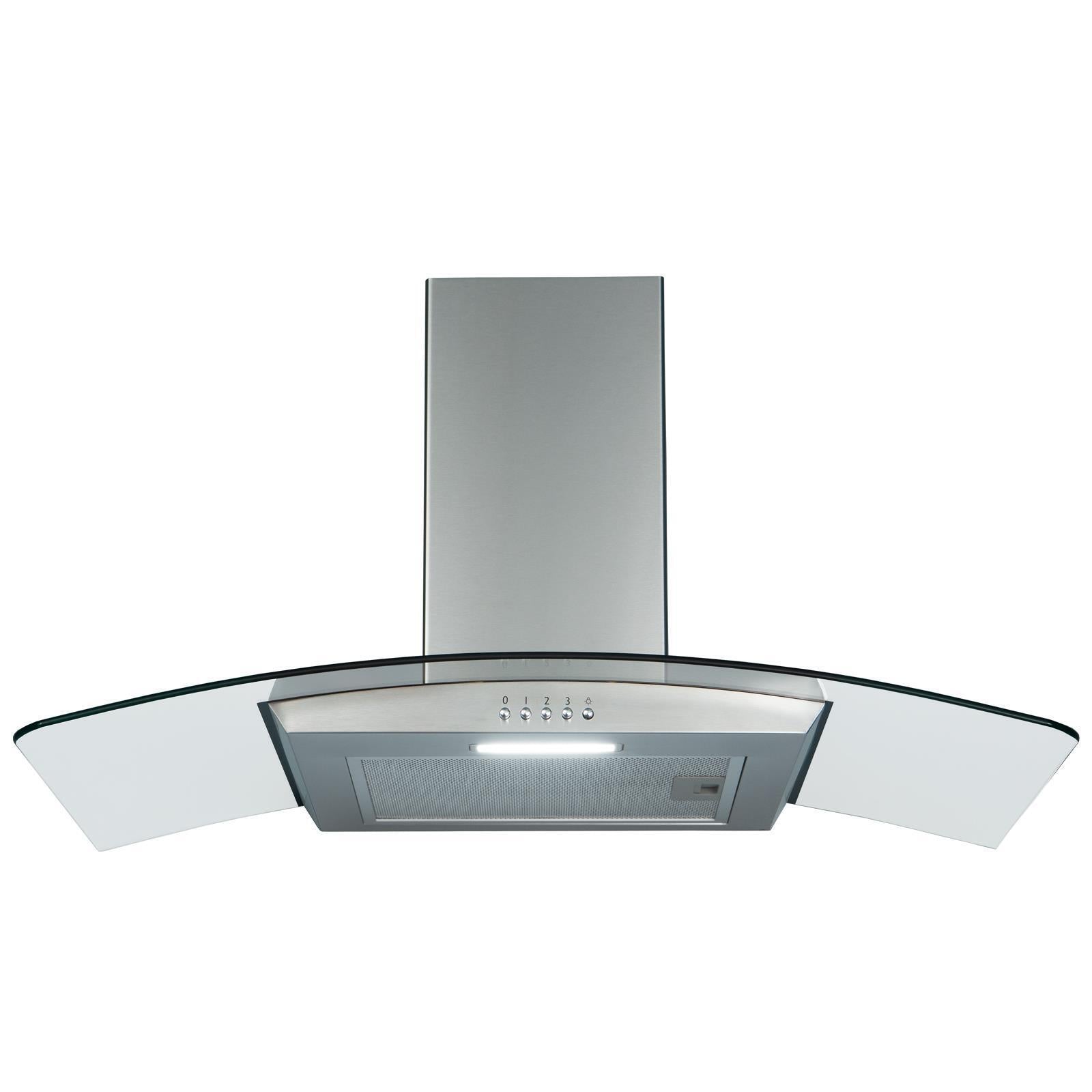 80cm Extractor Fan Cooker Hood / Curved Glass- SIA CGH80SS - London Houseware - 5