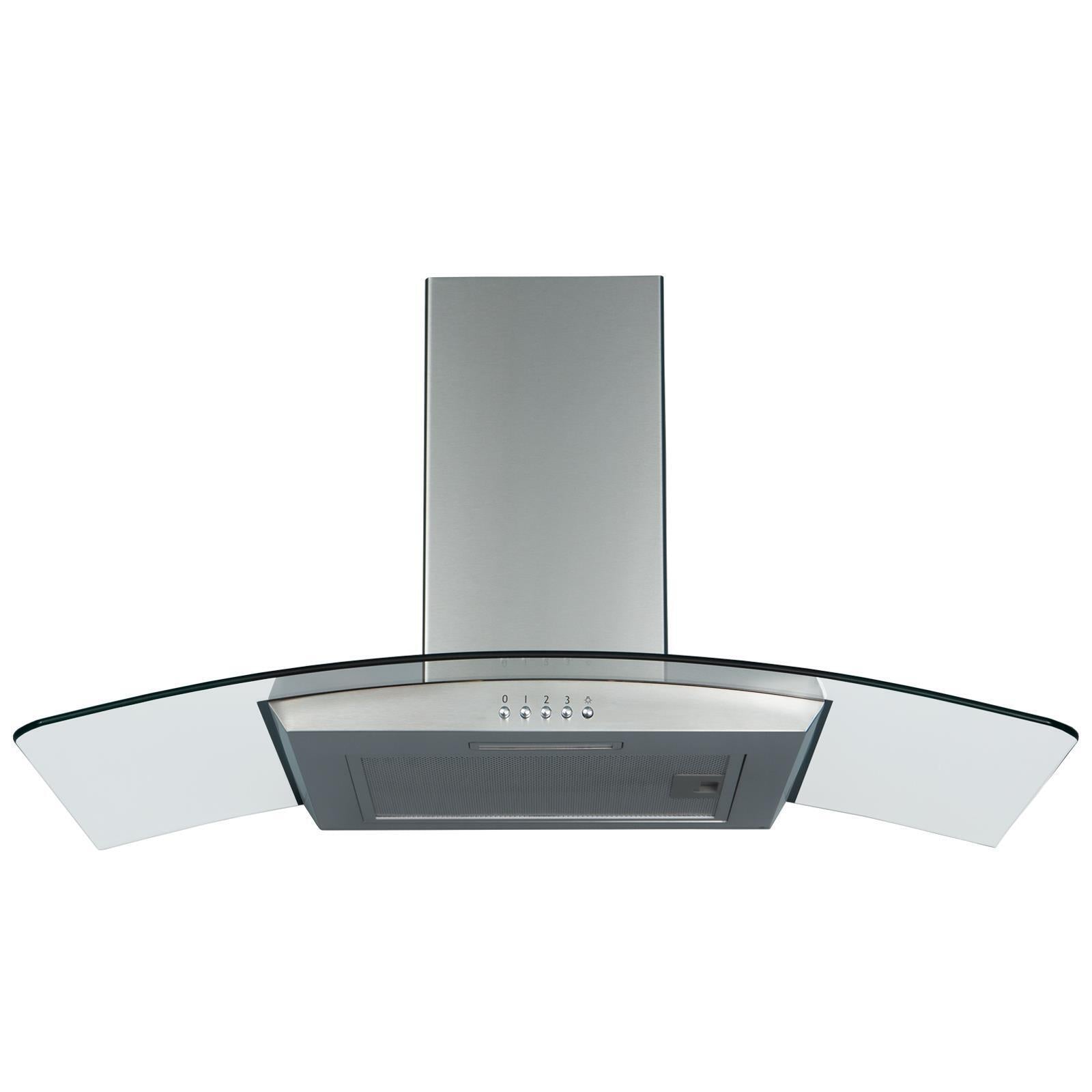 80cm Extractor Fan Cooker Hood / Curved Glass- SIA CGH80SS - London Houseware - 4