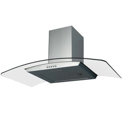 SIA CGH90SS- 90cm Curved Glass Stainless Steel Chimney Cooker Hood - London Houseware - 1