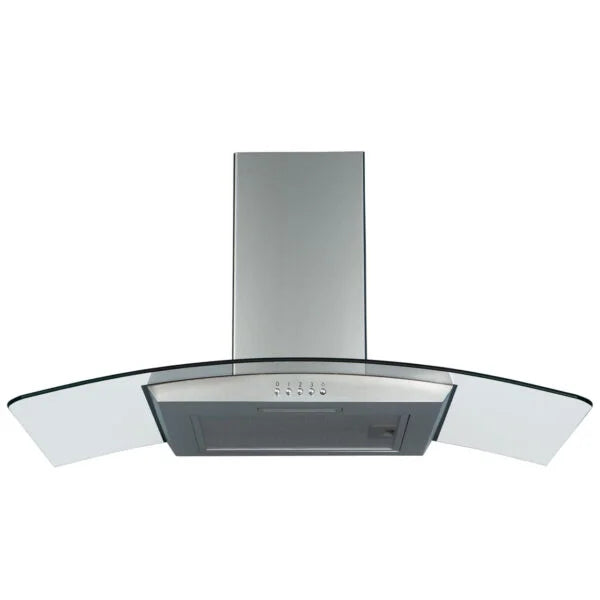 SIA CGH90SS- 90cm Curved Glass Stainless Steel Chimney Cooker Hood - London Houseware - 2