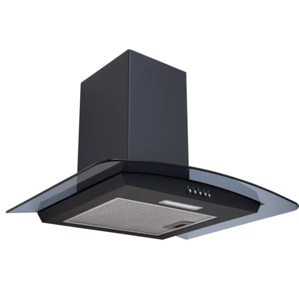 60cm Black Chimney Cooker Hood – SIA CGHS60BL - London Houseware - 1