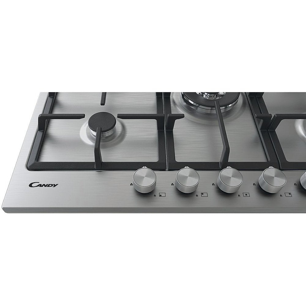 75cm 5 Burner Gas Hob Stainless Steel - Candy CHG74WPX - London Houseware - 4