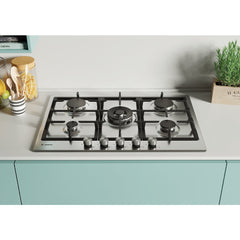 75cm 5 Burner Gas Hob Stainless Steel - Candy CHG74WPX - London Houseware - 3