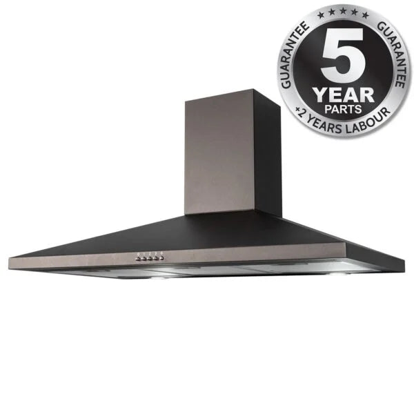 SIA CHL100BL- 100cm Black Pyramid Chimney Cooker Hood - London Houseware - 6