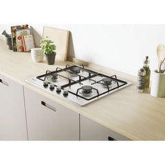 60cm 4 Burner Gas Hob Stainless Steel - Candy CHW6BRX - Naamaste London Homewares - 4