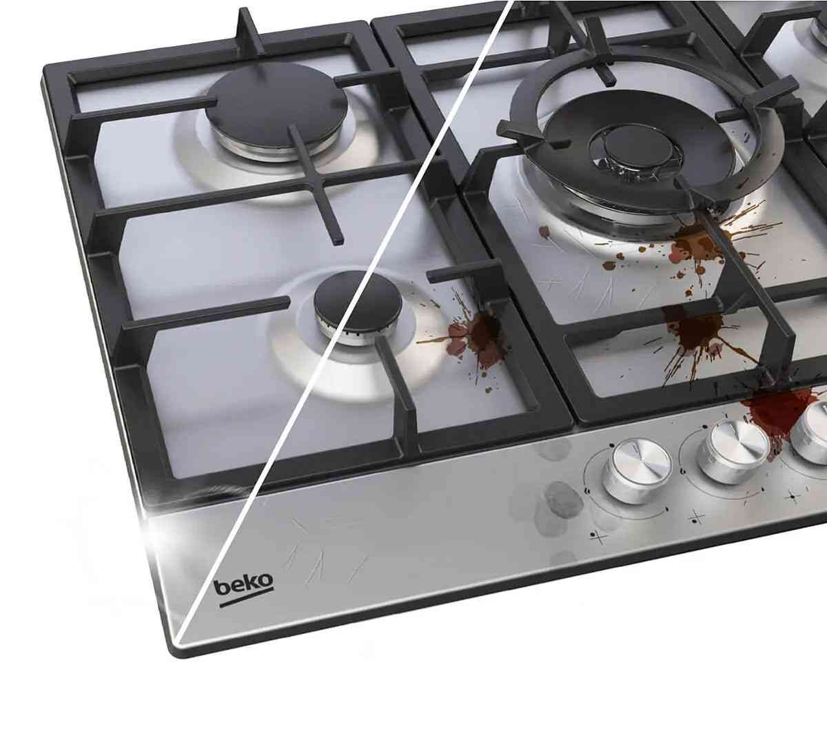 Frameless 5 Burner Gas Hob Stainless Steel - Beko CIHYG32SXE - London Houseware - 13