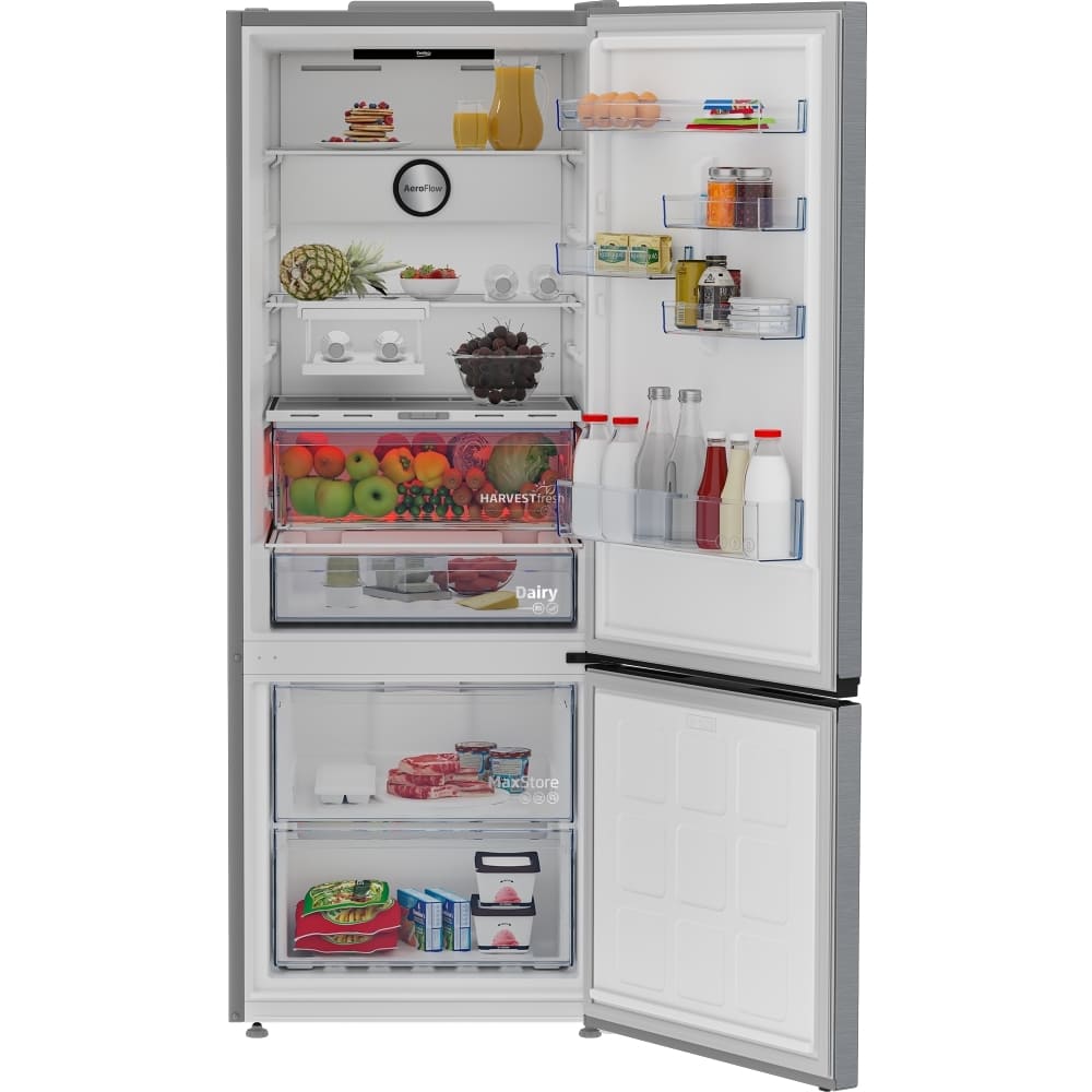 475L Freestanding Frost Free Beko Fridge Freezer, 70/30, Stainless Steel - CNG5785VPS - London Houseware - 2