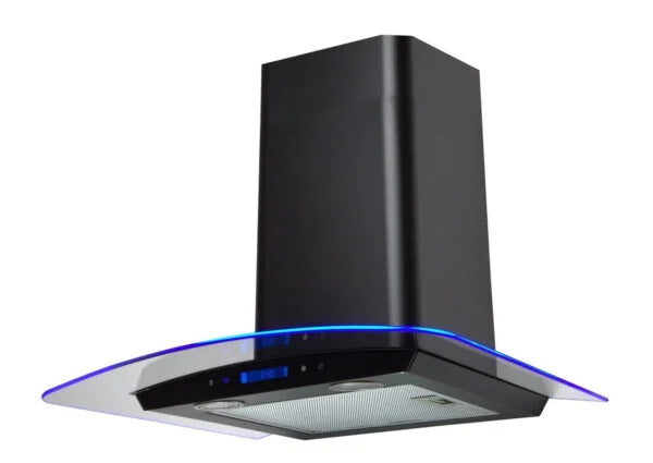 60cm Black LED Glass Chimney Cooker Hood – SIA CPTE61BL - London Houseware - 1