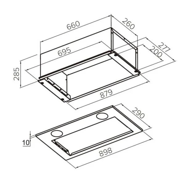 90cm Silver Canopy Cooker Hood Extractor - SIA CUP90SI