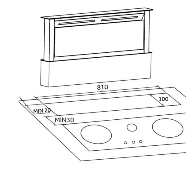 90cm Black Downdraft Extractor Cooker Hood – SIA DD90BL - London Houseware - 7