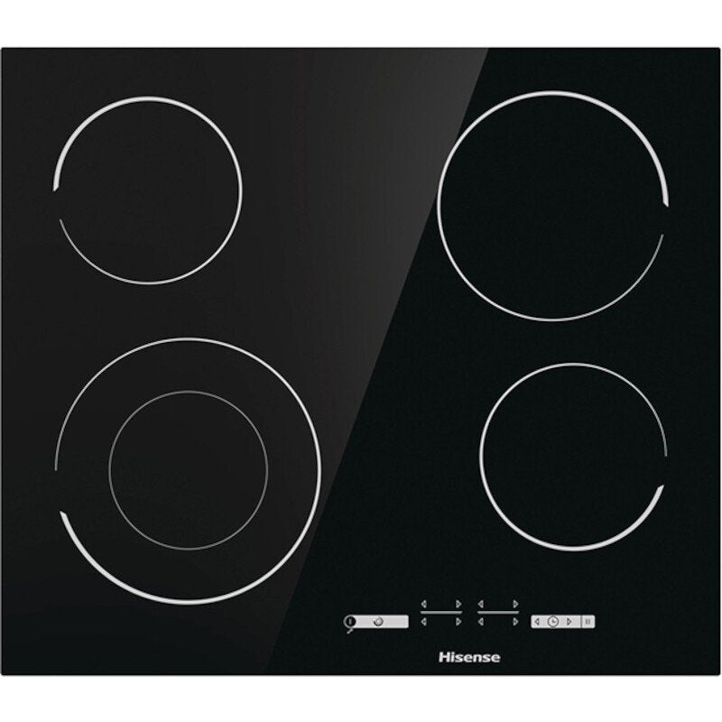 60cm Black 4 Zone Ceramic Hob - Hisense E6432C - Naamaste London Homewares - 1