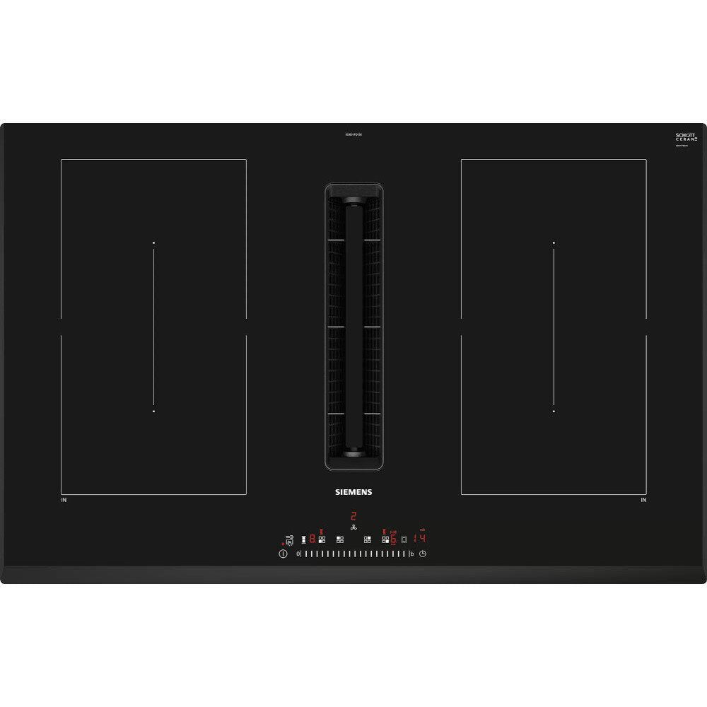 80cm Black Vented Induction Hob, with Extractor - Siemens ED851FQ15E iQ500 - Naamaste London Homewares - 1