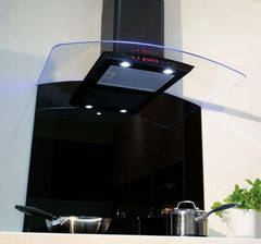 90cm Extractor Fan Cooker Hood / Curved Glass - CDA EKP90BL - London Houseware - 3