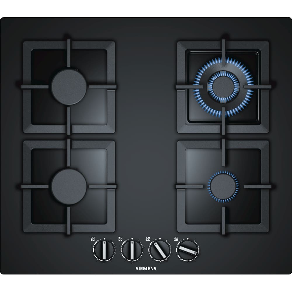 60cm 4 Burner Gas Hob Black - Siemens EP6A6HB20 iQ500 - Naamaste London Homewares - 1