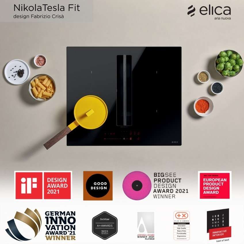 72cm Black Vented Hob NikolaTesla - Elica NT-FIT-70 - Naamaste London Homewares - 3