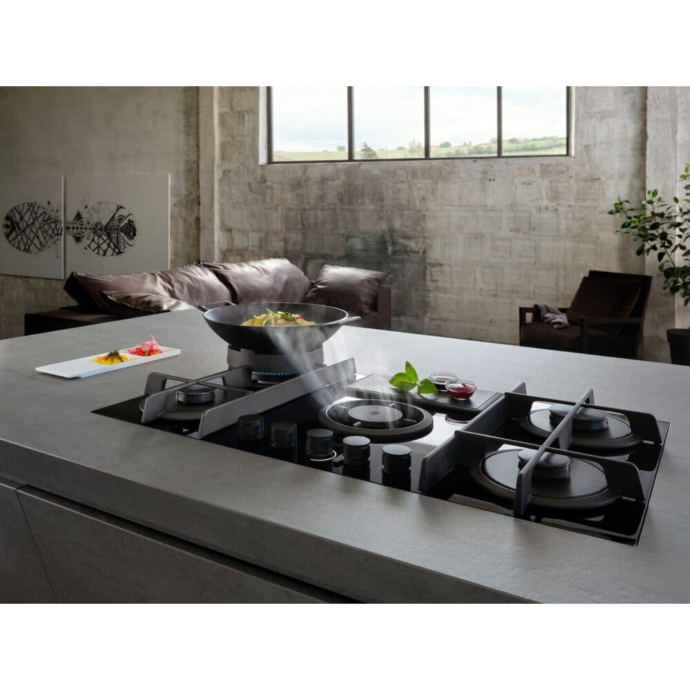 NikolaTesla Vented Hob, Black Glass - Elica NT-FLAME-BLK-RC - Naamaste London Homewares - 4