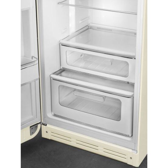 265L Retro Static Smeg Fridge Freezer, 80/20, Cream - FAB30LCR5UK - London Houseware - 4