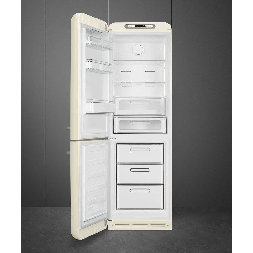 331L Retro Frost Free Smeg Fridge Freezer, 60/40, Cream - FAB32LCR5UK - London Houseware - 2