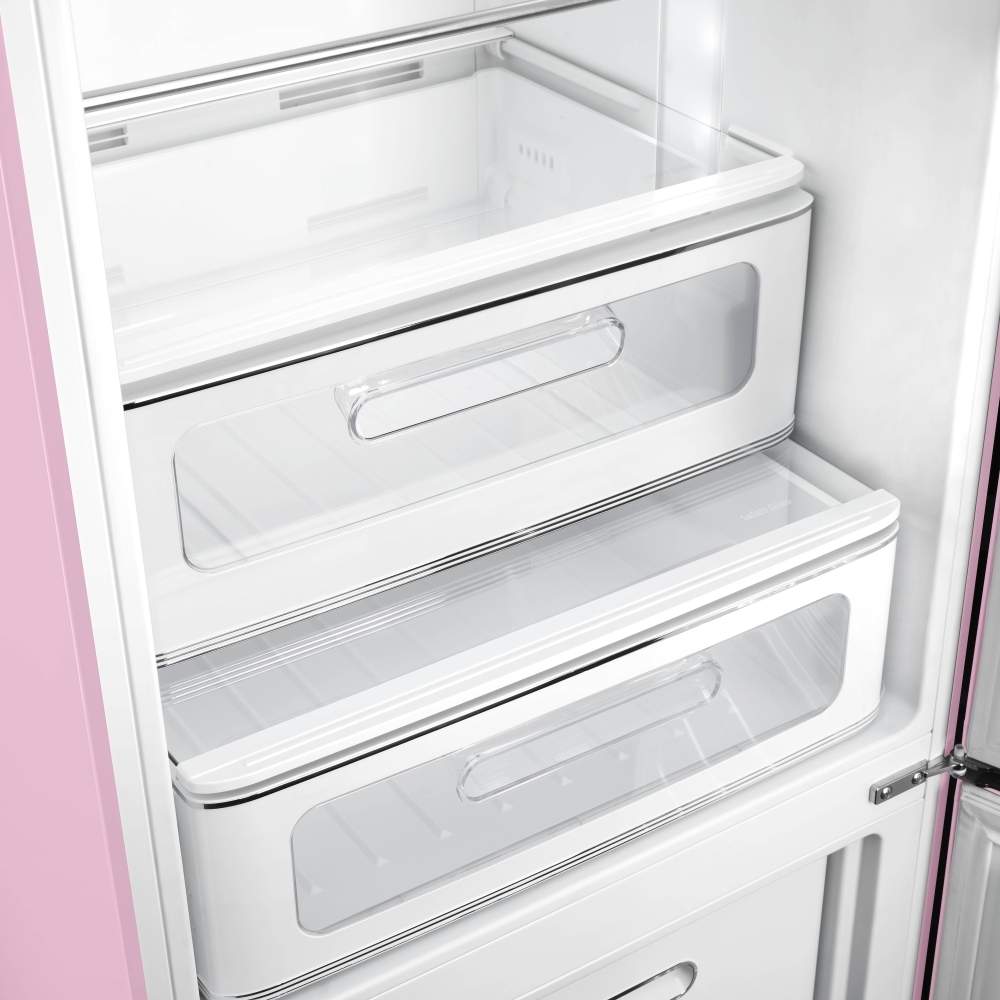 331L Retro No Frost Smeg Fridge Freezer, 60/40, Pink - FAB32RPK5UK - London Houseware - 3