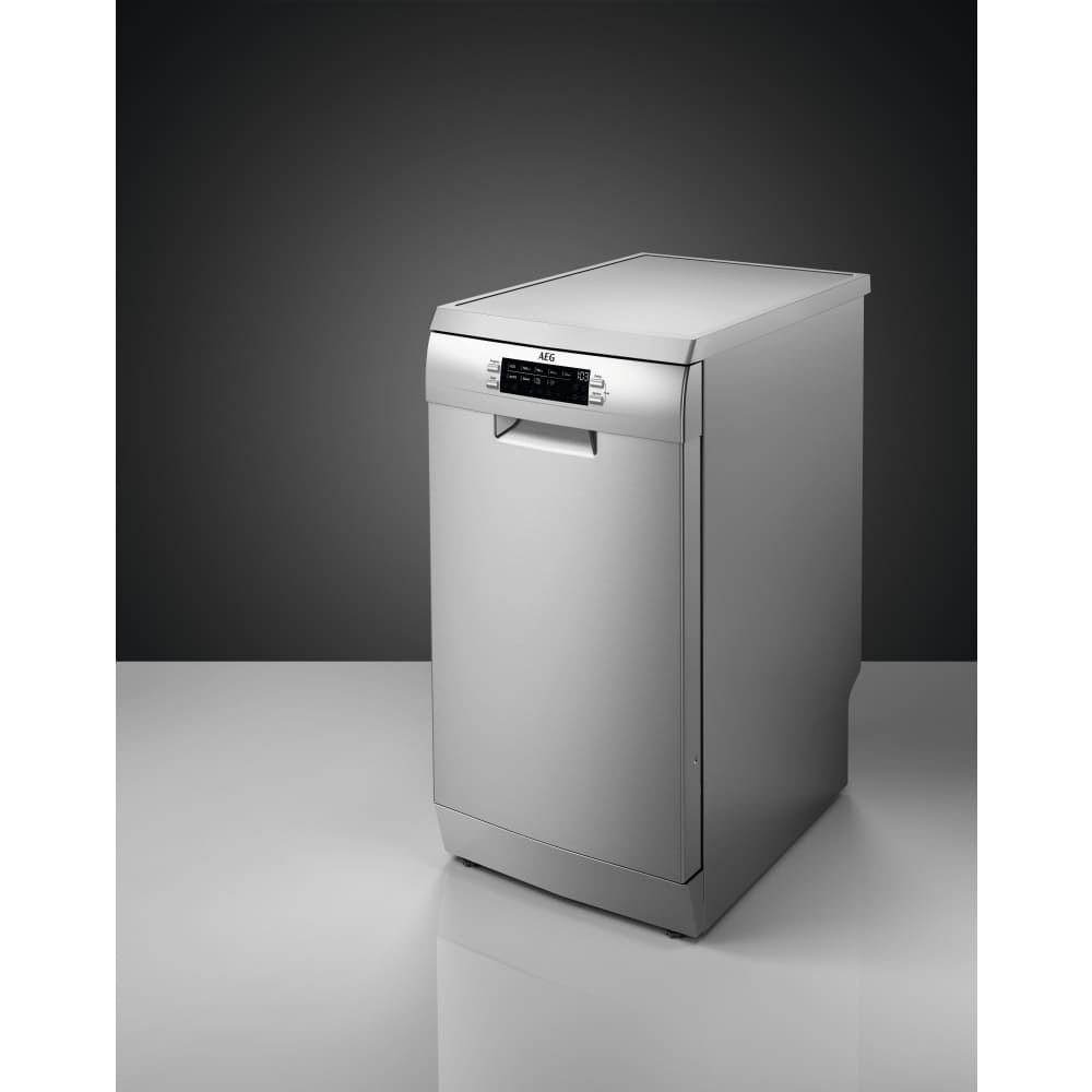 45cm Silver Freestanding Slimline Dishwasher - AEG FFB73527ZM - London Houseware - 2