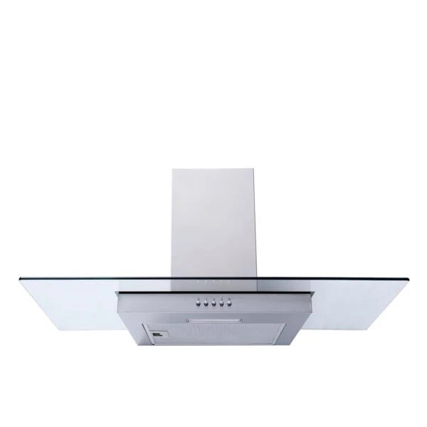 SIA FL90SS- 90cm Steel Flat Glass Chimney Cooker Hood - London Houseware -1