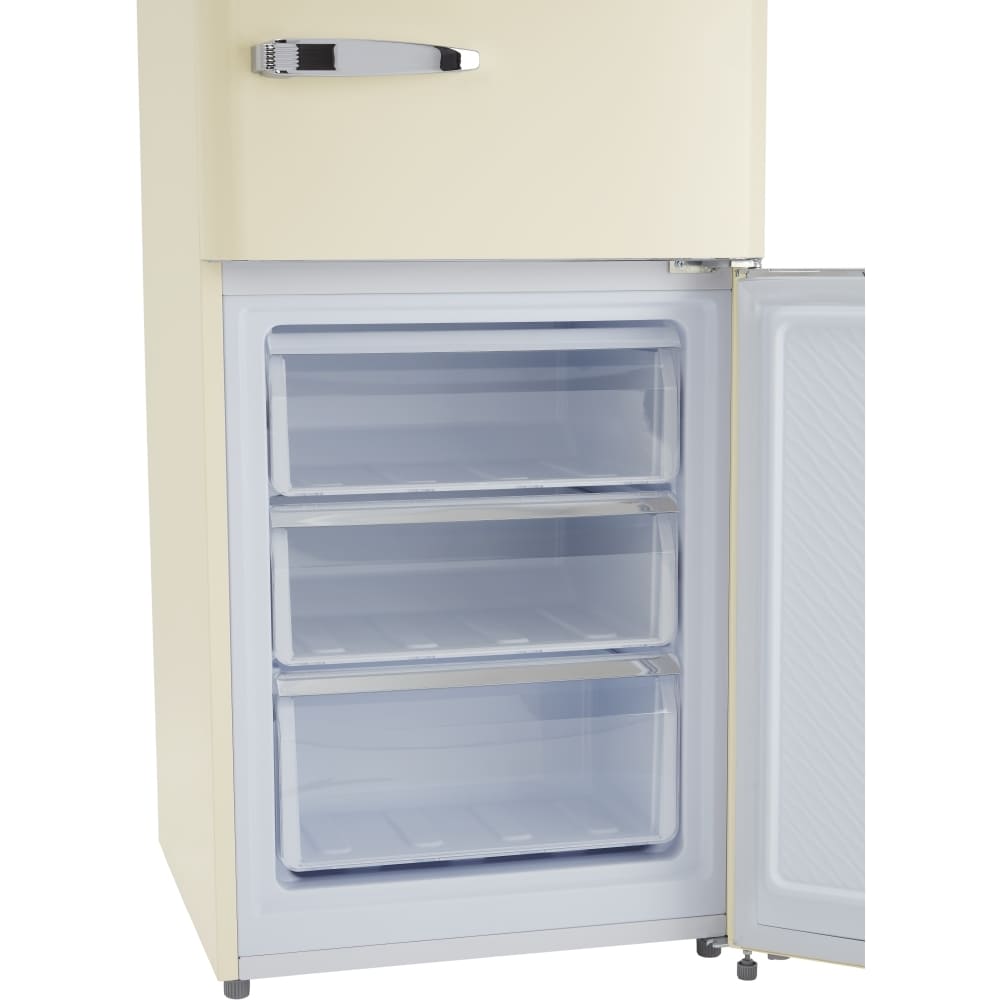 330L Retro Frost Free Fridge Freezer, Cream - CDA Florence Barley - London Houseware - 5