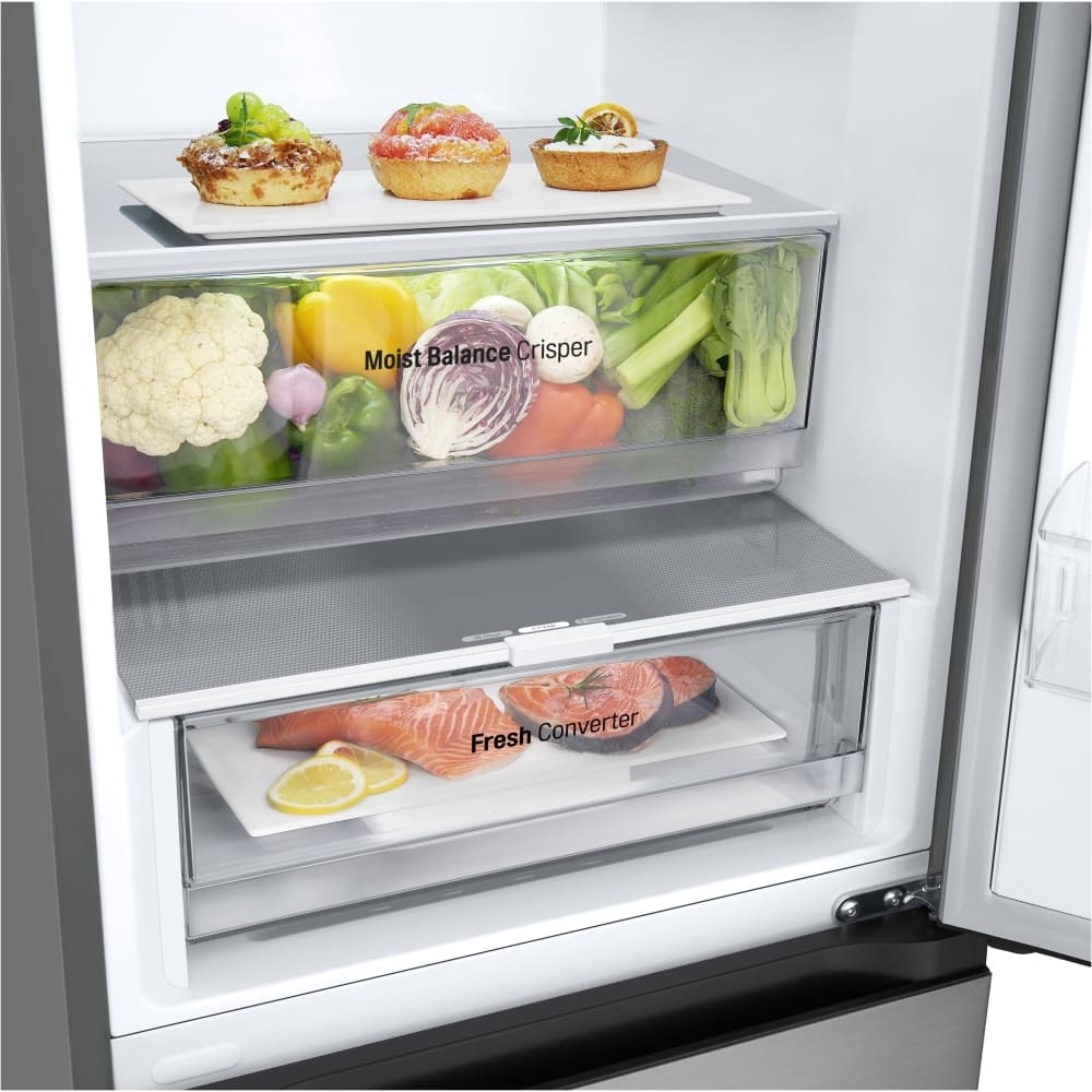 344L No Frost Freestanding Fridge Freezer, 60/40, Silver - LG GBV3100DPY - London Houseware - 12