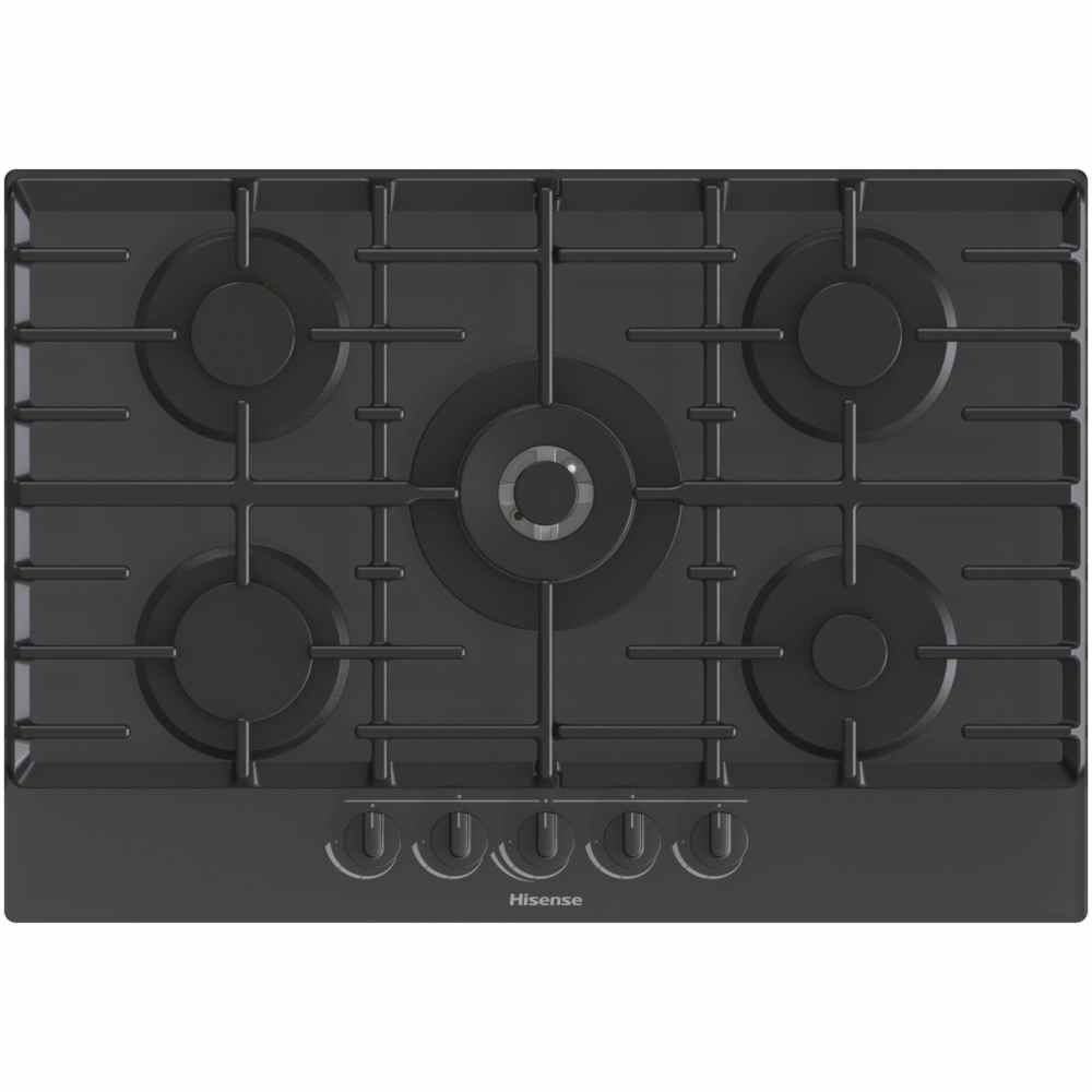 Black on Glass 5 Burner Gas Hob - Hisense GG773B - London Houseware - 6