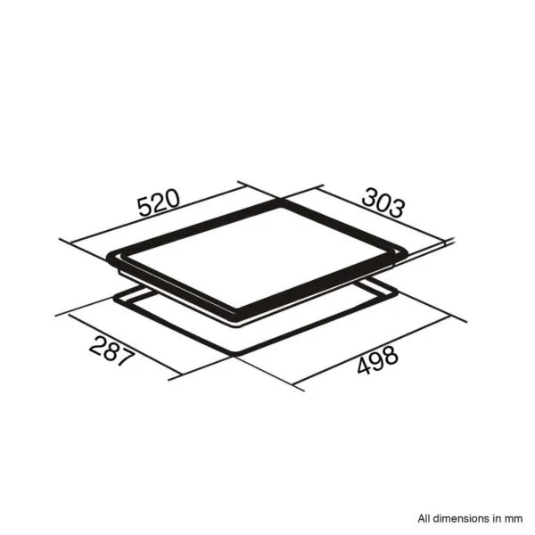 30cm 2 Burner Glass Gas Hob – SIA GHG301BL - London Houseware - 9