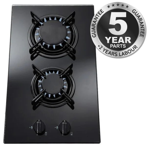 30cm Glass Gas Hob 2 Burner - SIA GHG302BL - London Houseware - 5