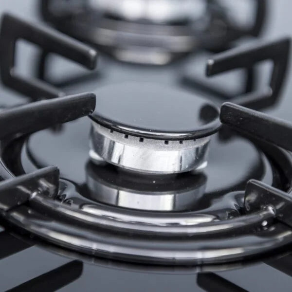 60cm Black Glass 4 Burner Gas Hob - SIA GHG612BL - London Houseware - 6