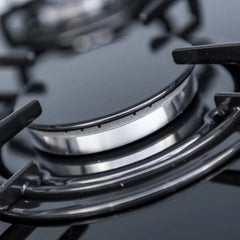 60cm Black Glass 4 Burner Gas Hob - SIA GHG612BL - London Houseware - 2