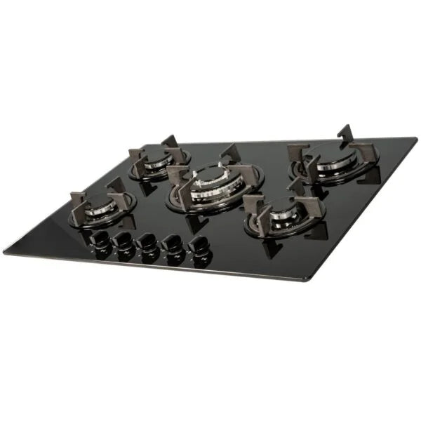 70cm Black Glass 5 Burner Gas Hob - SIA GHG703BL - London Houseware - 3