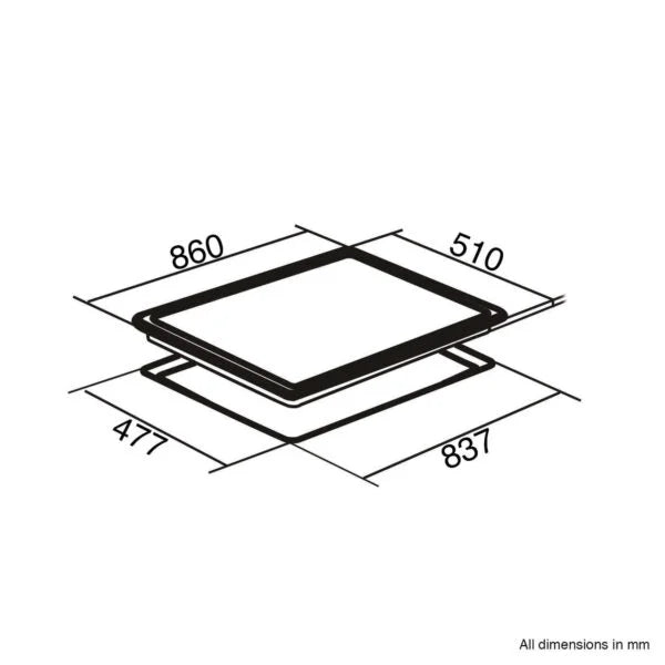 90cm Black Glass 5 Burner Gas Hob - SIA GHG902BL - London Houseware - 9