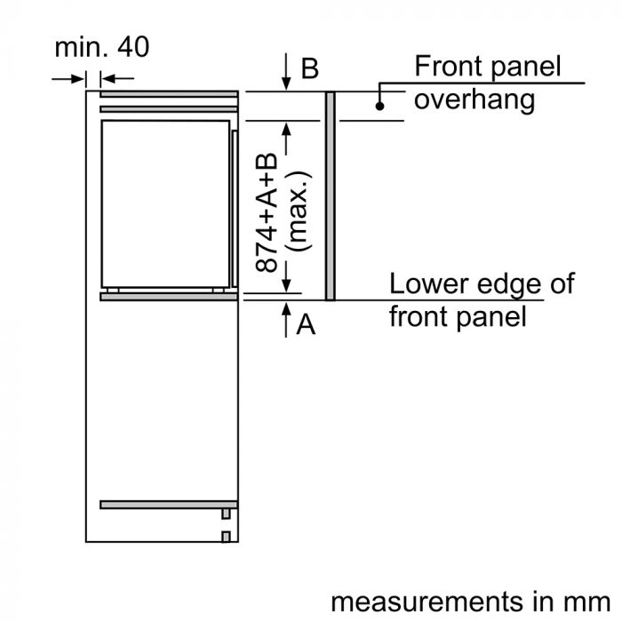 Bosch integrated freezer, Low Frost - Series 6 GIV21AFE0 - London Houseware - 4