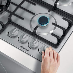 60cm 4 Burner Gas Hob, Stainless Steel - Hisense GM643XF - London Houseware - 4