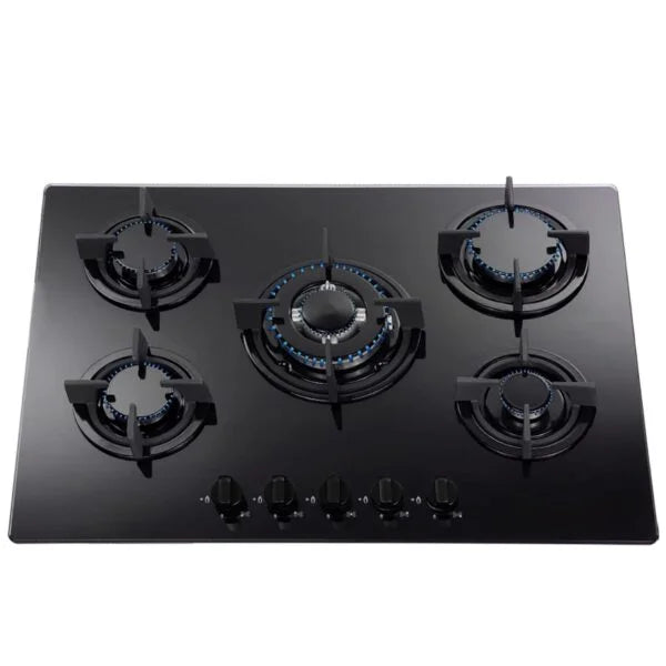 SIA 60cm Built In Electric Double Oven & 70cm Black Glass 5 Burner Gas Hob - London Houseware - 2