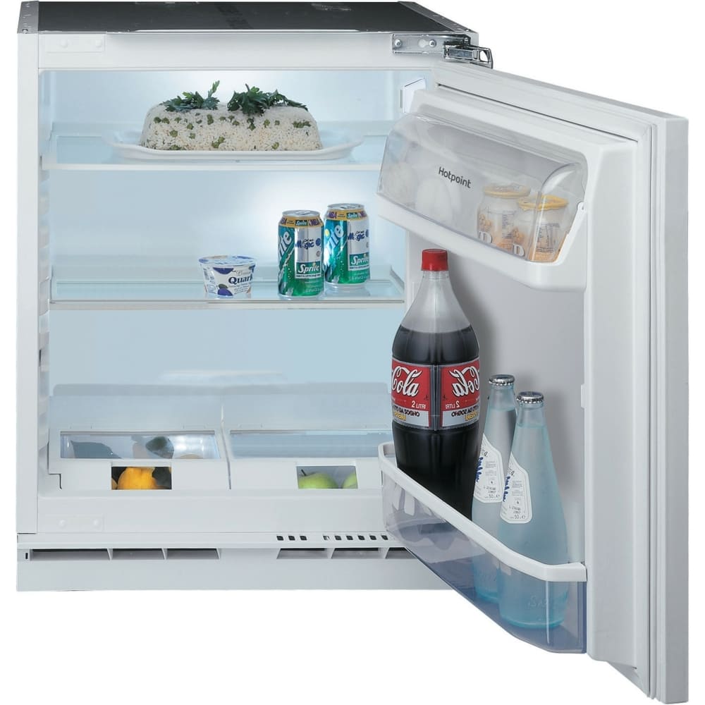 144L Under counter Larder Fridge, Fixed Hinge, Stainless Steel - Hotpoint HBUL011.UK - London Houseware - 1